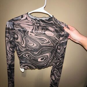 Mesh see through long sleeve from Amazon, size small